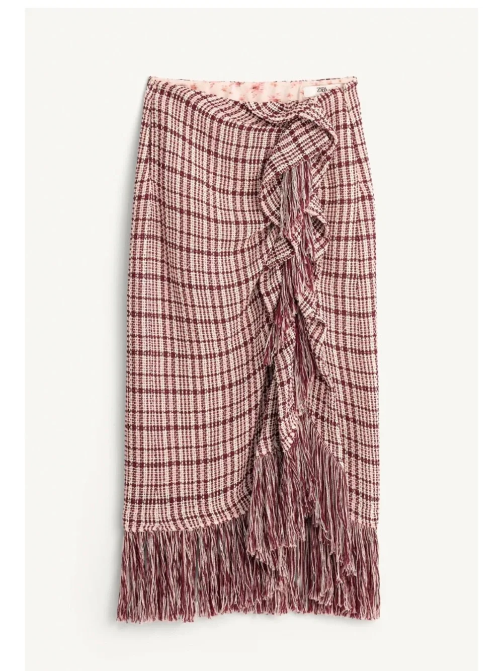 NWT Zara limited edition fringe structured skirt